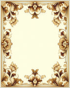 Antique Floral Baroque Filigree Design Rug