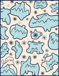 Whimsical Light Blue Abstract Shapes Rug