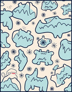 Whimsical Light Blue Abstract Shapes Rug