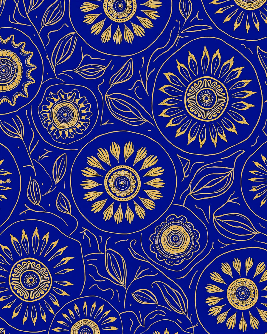 Bold Floral Vine Pattern Design Rug