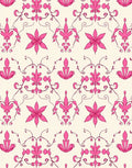Pink Floral Swirl Pattern Design Rug