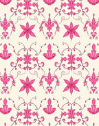 Pink Floral Swirl Pattern Design Rug