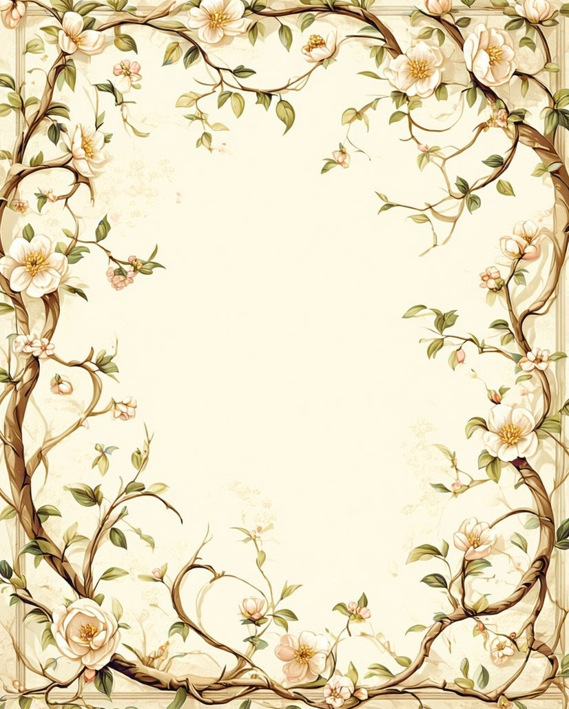 Vintage Floral Vine Pattern Rug