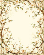 Vintage Floral Vine Pattern Rug