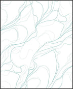 Abstract Swirling Teal Lines Rug