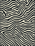 Abstract Black Cream Zebra Stripes Rug