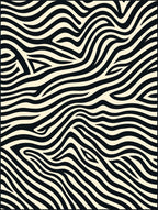 Abstract Black Cream Zebra Stripes Rug