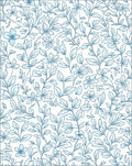 Delicate Blue Floral Vine Pattern Rug