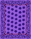 Purple Floral Pattern Frame Design Rug
