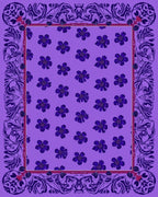 Purple Floral Pattern Frame Design Rug