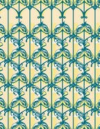 Teal Butterfly Arch Pattern Rug