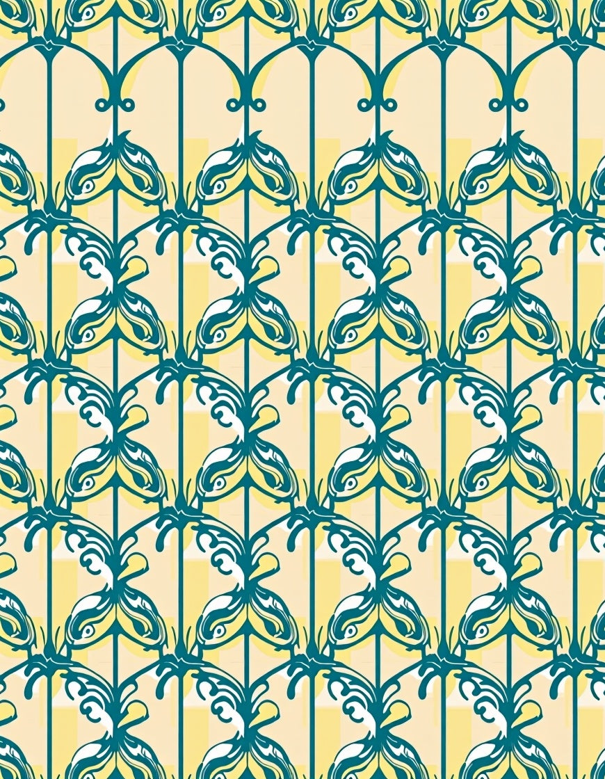 Teal Butterfly Arch Pattern Rug