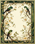 Art Nouveau Birds Floral Vine Rug