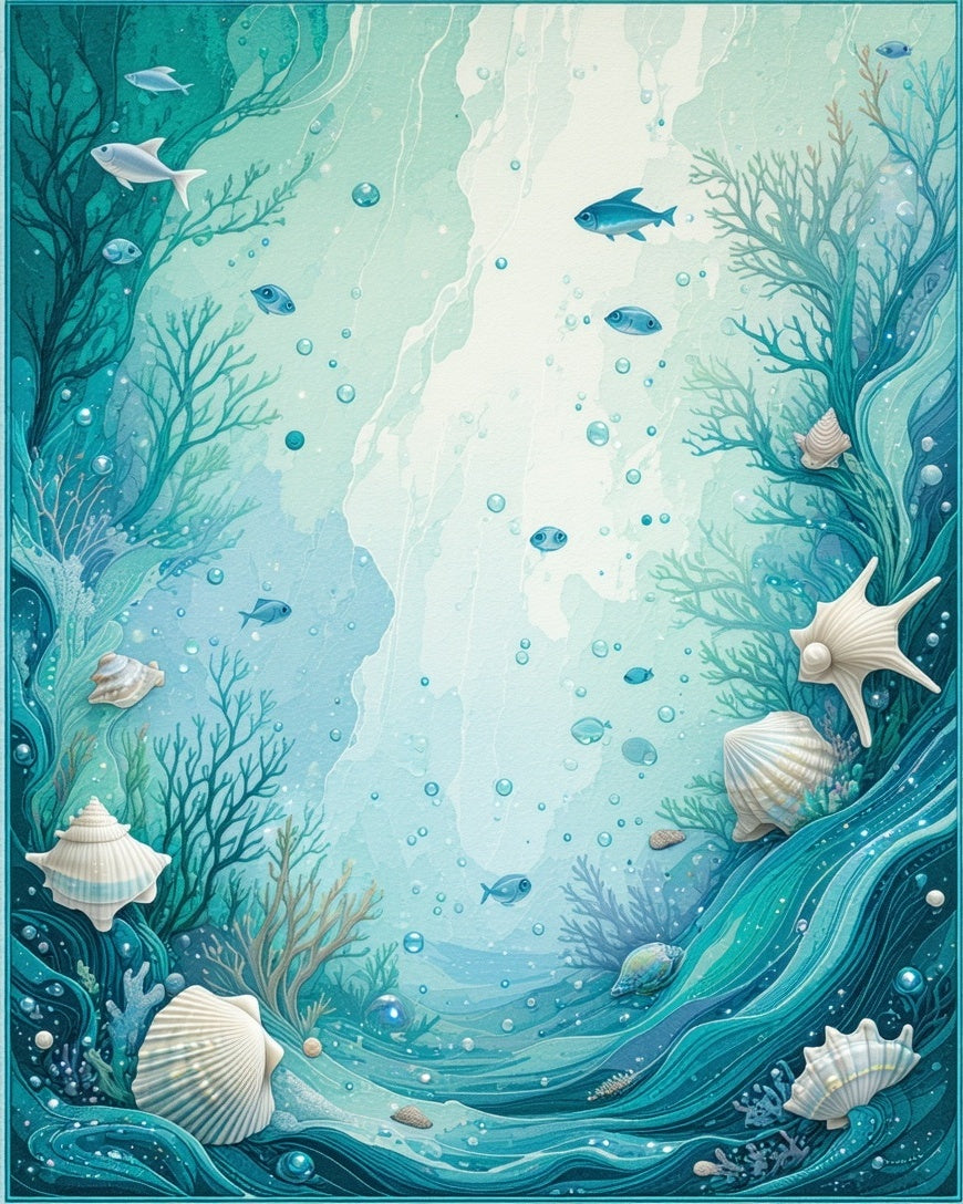 Oceanic Underwater Scene with Fish Rug