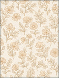 Delicate Floral Branch Outline Pattern Rug