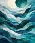 Oceanic Waves Marble Design Rug