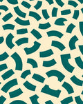 Teal Curved Segment Geometric Design Rug
