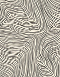 Flowing Abstract Black Beige Lines Rug