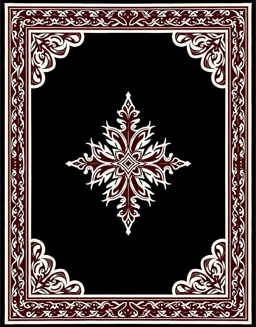 Traditional Maroon Cream Floral Rug