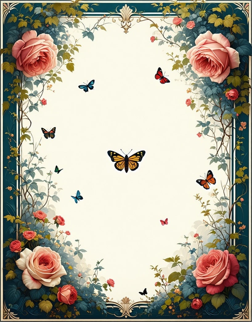 Floral Butterflies Garden Romance Rug