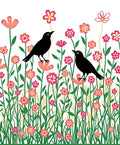 Birds and Flowers Garden Pattern Rug