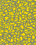 Yellow Abstract Curving Lines Design Rug