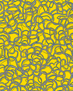 Yellow Abstract Curving Lines Design Rug
