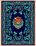 Bold Tiger Floral Patterned Rug