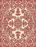 Intricate Swirls Cream Garnet Intricate Rug