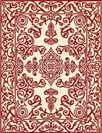 Intricate Swirls Cream Garnet Intricate Rug