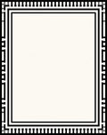 Classic Black White Geometric Border Rug