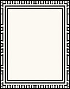 Classic Black White Geometric Border Rug
