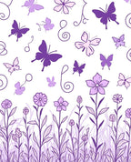 Purple Butterfly Flower Delight Rug