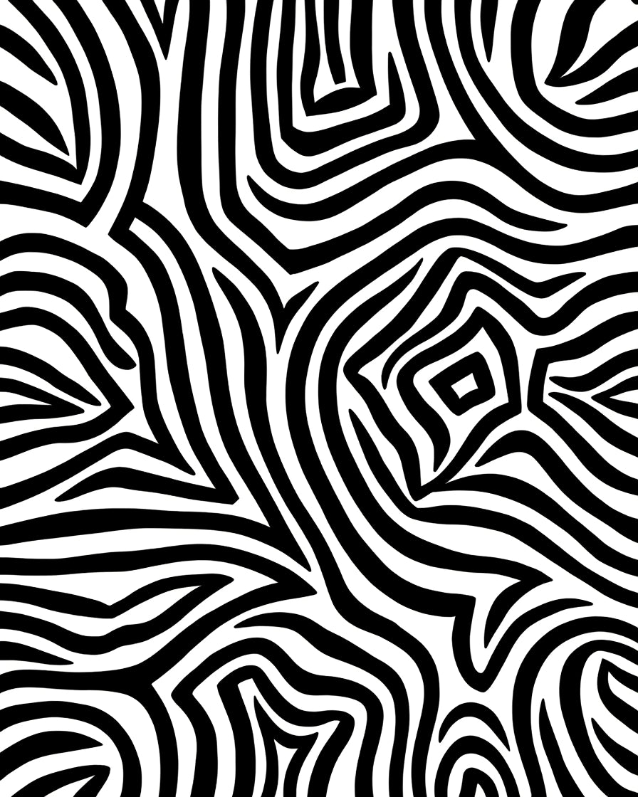 Bold Black White Abstract Zebra Rug