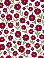 Crimson Floral Pattern With Spiral Center Rug