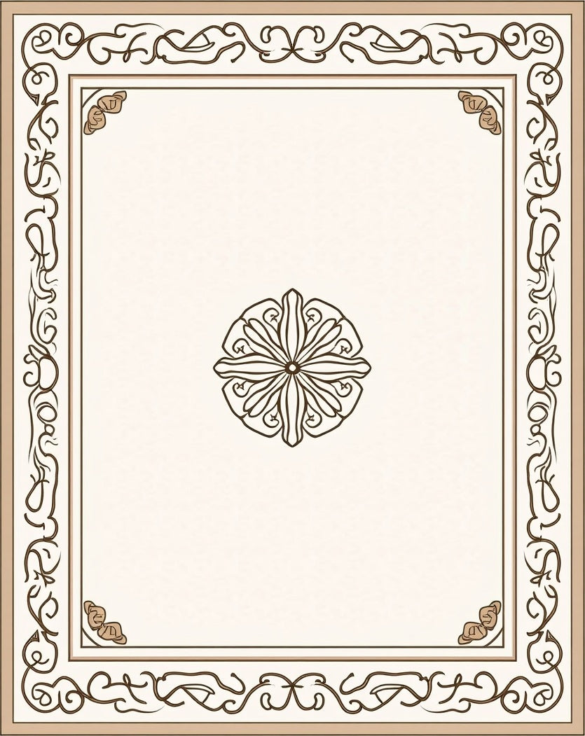 Ornate Floral Border With Center Medallion Rug