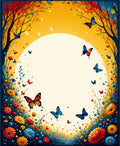 Vibrant Floral Meadow Butterflies Rug