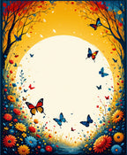 Vibrant Floral Meadow Butterflies Rug