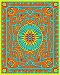 Vibrant Sunburst Abstract Pattern Rug