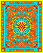 Vibrant Sunburst Abstract Pattern Rug