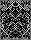 Black White Interlocking Line Pattern Rug