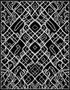 Black White Interlocking Line Pattern Rug