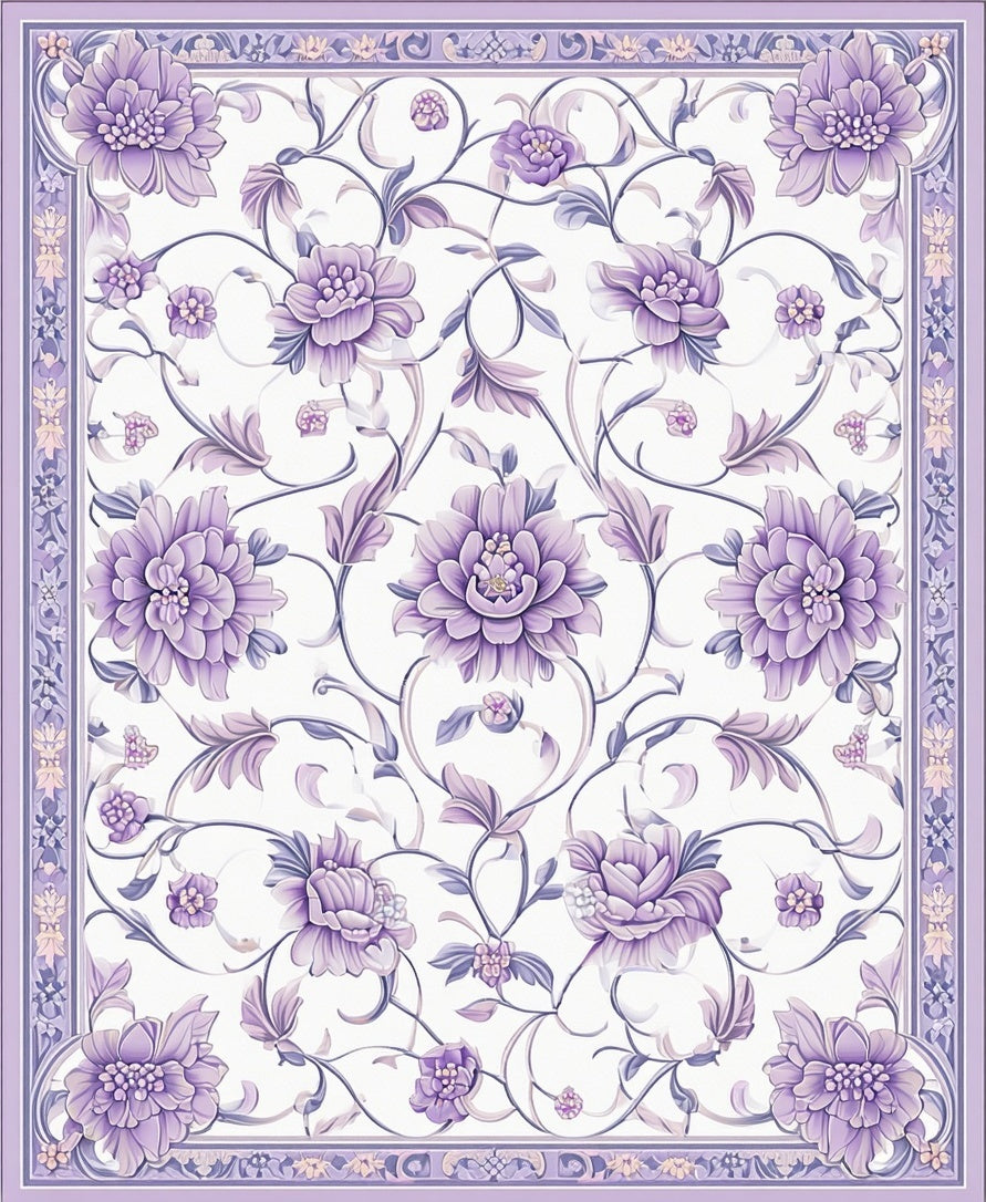 Elegant Floral Vines Pattern Rug