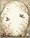 Lush Garden Bird Floral Pattern Rug