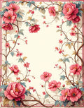 Vibrant Pink Floral Vine Design Rug
