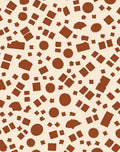 Scattered Brown Abstract Shapes Rug
