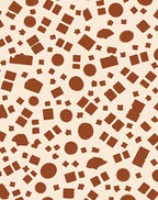 Scattered Brown Abstract Shapes Rug