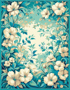 Tropical Jungle Floral Vine Pattern Rug