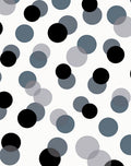 Modern Black Blue Tone Circles Pattern Rug