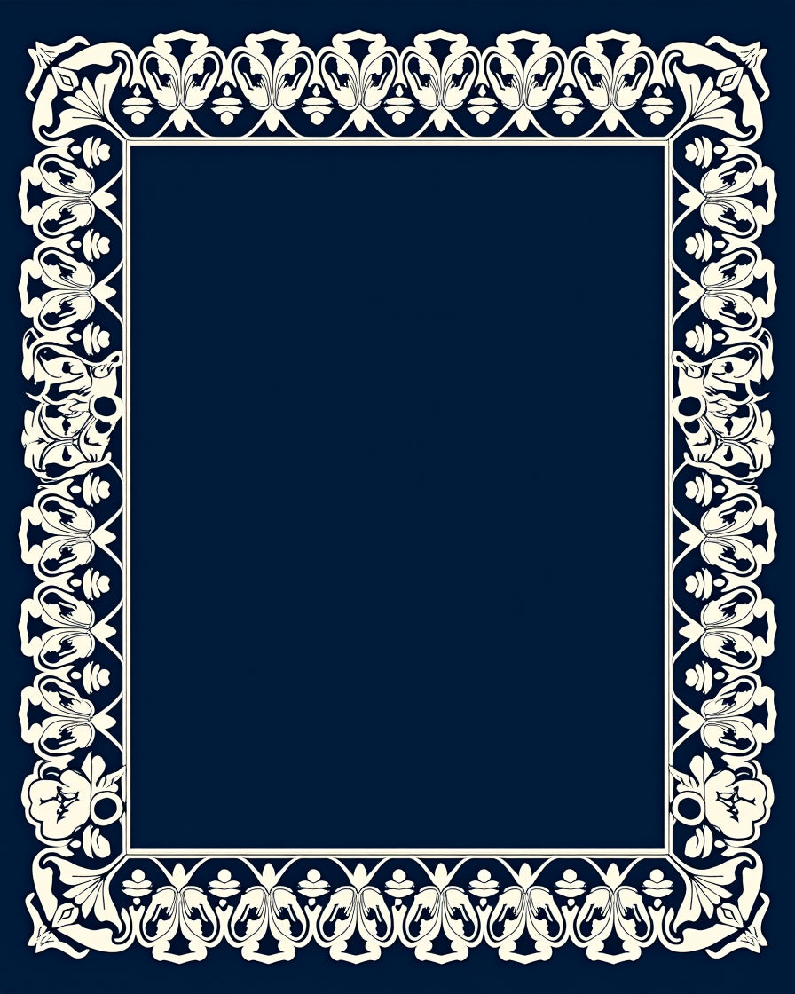 Elaborate Floral Border Design Rug